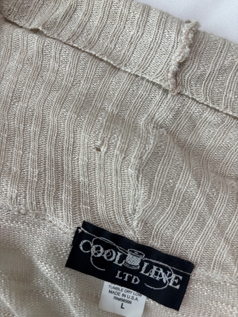Cool Line LTD Beige Open-Front Lightweight Cardigan - Picture 4 of 5